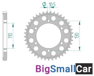 Звезда ведомая AFAM 13815-46 аллюминий (JTR479.46) - купить Губовском