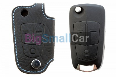 Чехол Для Ключа Opel (Брелок), Кожаный, Цвет Нити Голубой bgt351 - купить Губовском