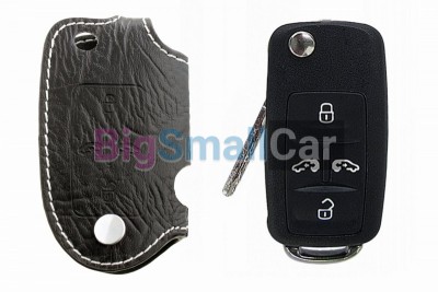 Чехол Для Ключа Volkswagen (Брелок), Кожаный, Цвет Нити Белый bgt364 - купить Губовском