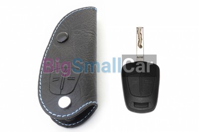 Чехол Для Ключа Opel (Брелок), Кожаный, Цвет Нити Голубой bgt518 - купить Губовском